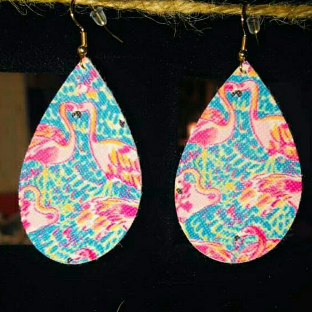 Faux Leather Earrings!!